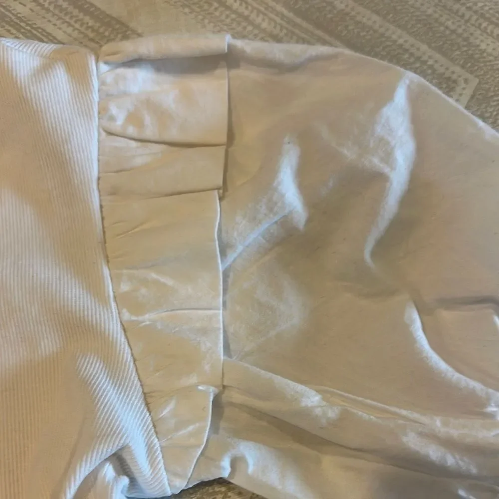 Zara Girls White Ruffle Sleeve Top - Size 8